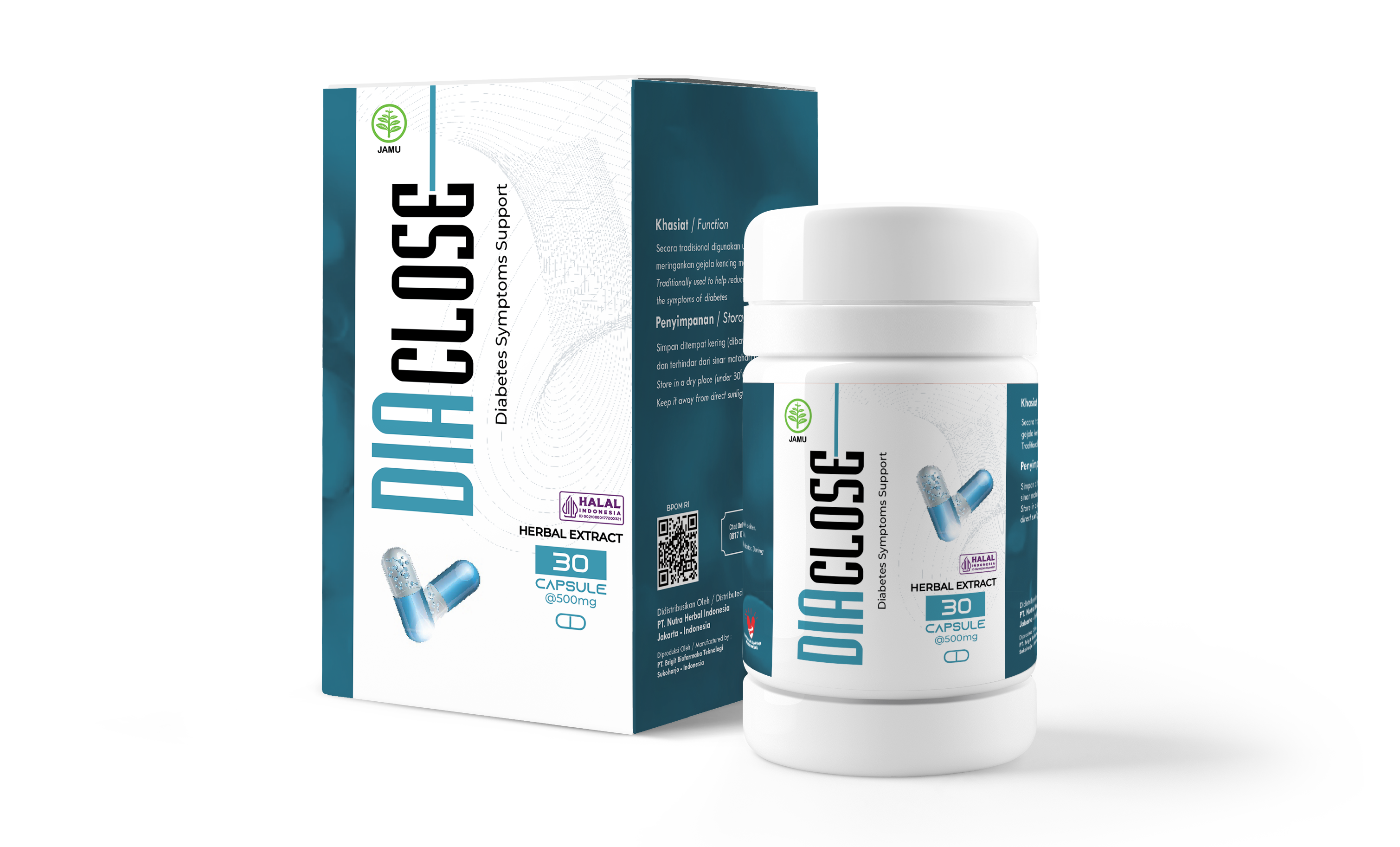 Kemasan Diaclose - Herbal Extract, 30 kapsul @500mg, Halal & BPOM